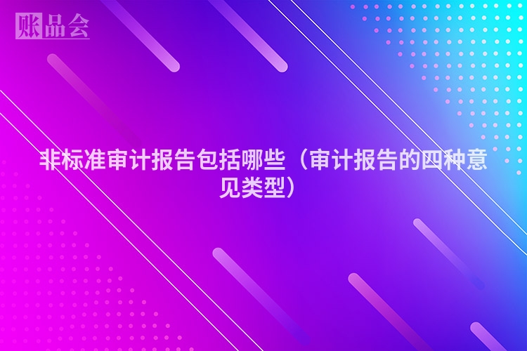 非标准审计报告包括哪些(审计报告的四种意见类型)
