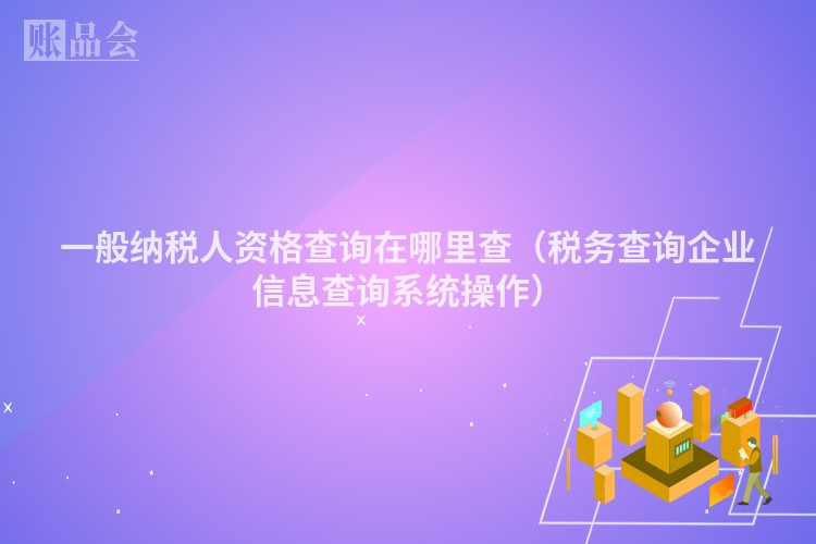一般纳税人资格查询在哪里查（税务查询企业信息查询系统操作）